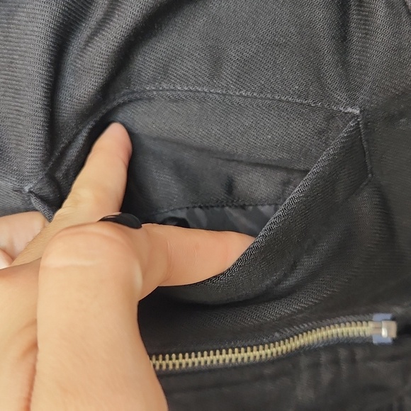 Cloth & Stone Black Faux Fur Collar Moto Biker Jacket Size S - Picture 4 of 9